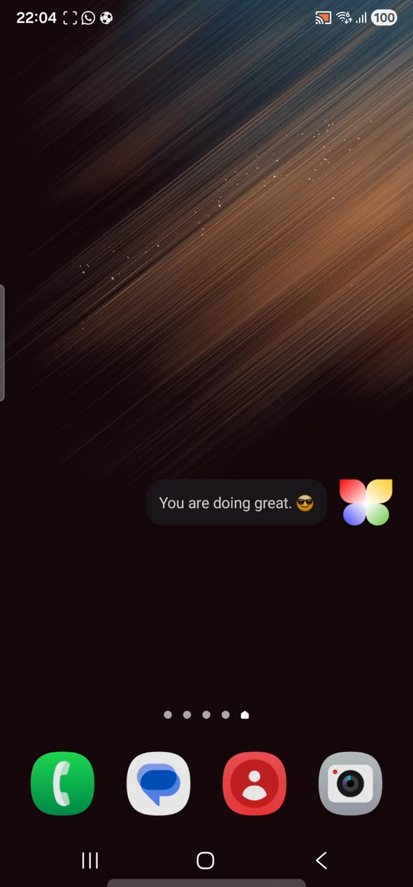 The Wellbeing overlay on a phone home screen, reading You are doing great.